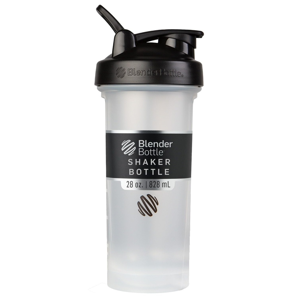 BlenderBottle Classic V2 Shaker garrafa perfeita para batidos de proteína e pré-treino, 28-onça, claro / preto