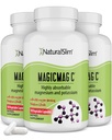 MagicMag C por NaturalSlim, Citrato de Magnésio com Potássio para Relaxamento Músculo, Qualidade do Sono, Função Nervo & Suporte Eletrolítico, Suplemento de Magnésio Diário para Homens e Mulheres, 100 Cápsulas 3pk