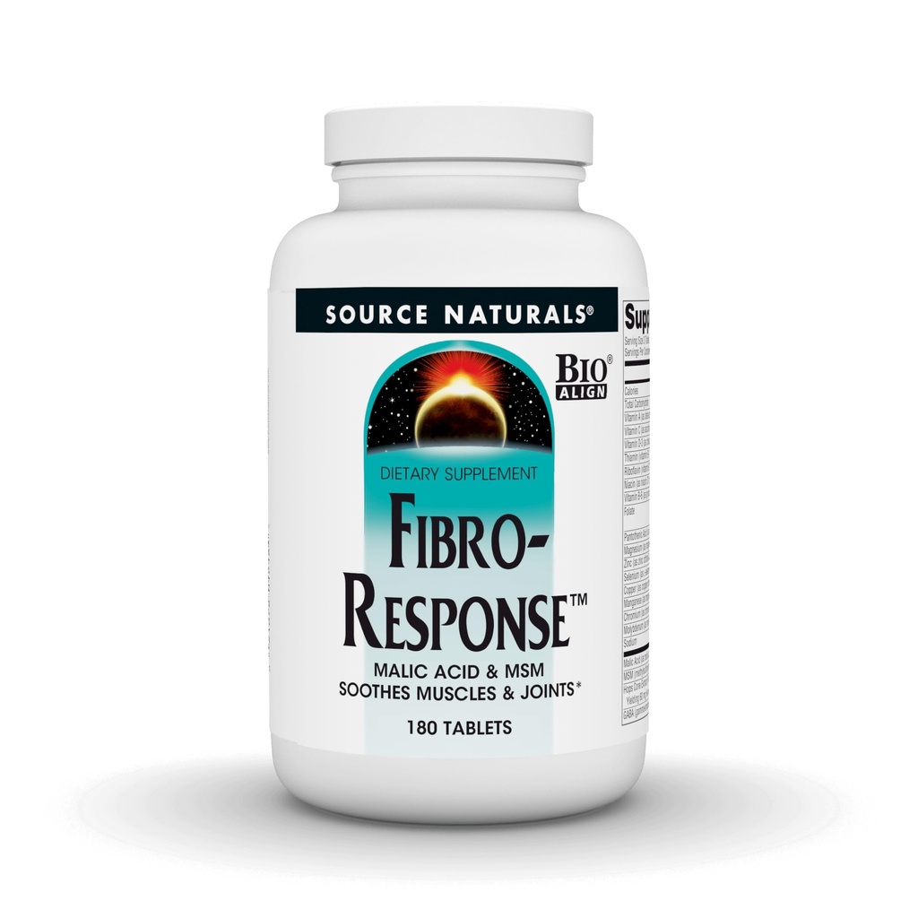 Fonte Naturals Fibro-Response Ácido Málico Bio-Alinhado & HSH,180 Comprimidos