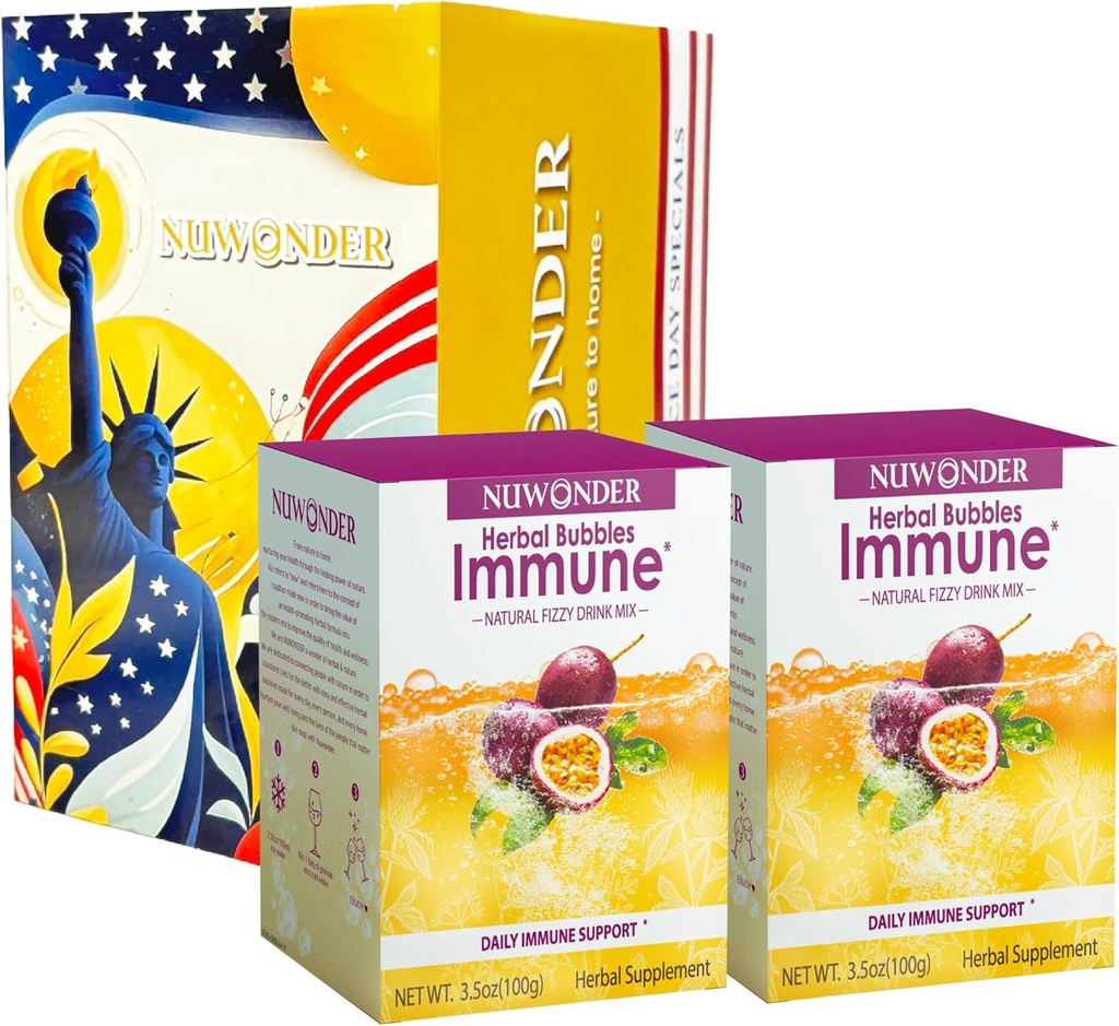 Imune Booster Fizzy Drink Mix Suplemento de ervas feito com Astragalus, Ginger, Jujube, Atractylodes, Passion Fruit, Sem Artificial, 10packs (2 caixas)
