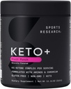 Sports Research Keto Plus Cetonas exógenas com goBHB - 30 Servings Keto Electrolyte Pó para Hidratação, Energia, Foco & Ketosis - Certificado Keto, Vegan Friendly (Fruit Punch)