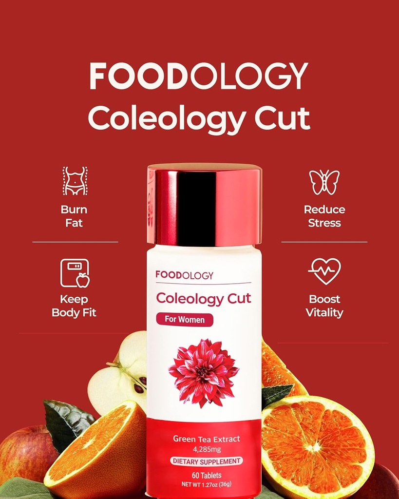 ALIMENTAÇÃO Corte Coleologia (Pacote de 1-60 comprimidos, 30 dias) - Extrato de chá verde. Vitaminas e Minerais.