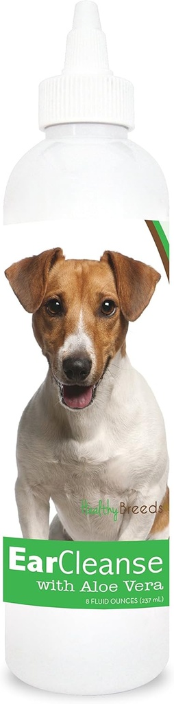 Saudável Raças Jack Russell Terrier Ear Cleanse com Aloe Vera Pepino Melon 8 onças