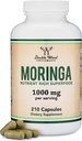 DWS Organic Moringa Cápsulas 1000mg - Pure Moringa pó para energia e apoio imunológico - Verde Superalimento rico em antioxidantes, vitaminas essenciais e aminoácidos - 105 cápsulas Vegan
