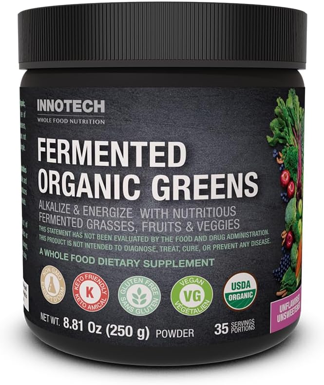 Nutrição INNOTECH: Verdes orgânicos fermentados, sem sabor - 250 g