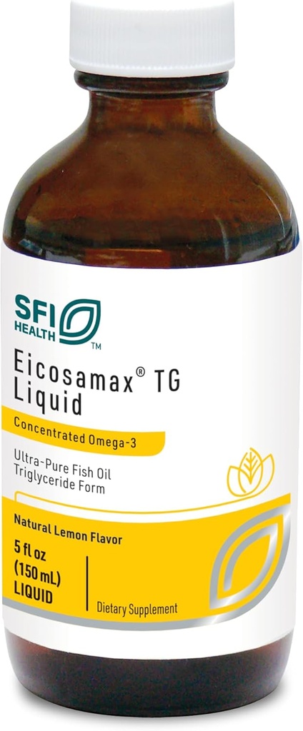 Klaire Labs SFI Health Eicosamax TG Fish Oil - Ultra Pure Omega-3 Fish Oil Pills with EPA/DHA - Sustainablely Sourced - Natural Lemon Sabor for No Fishy Burps or Af07ste (30 Servings / 5 fl oz)