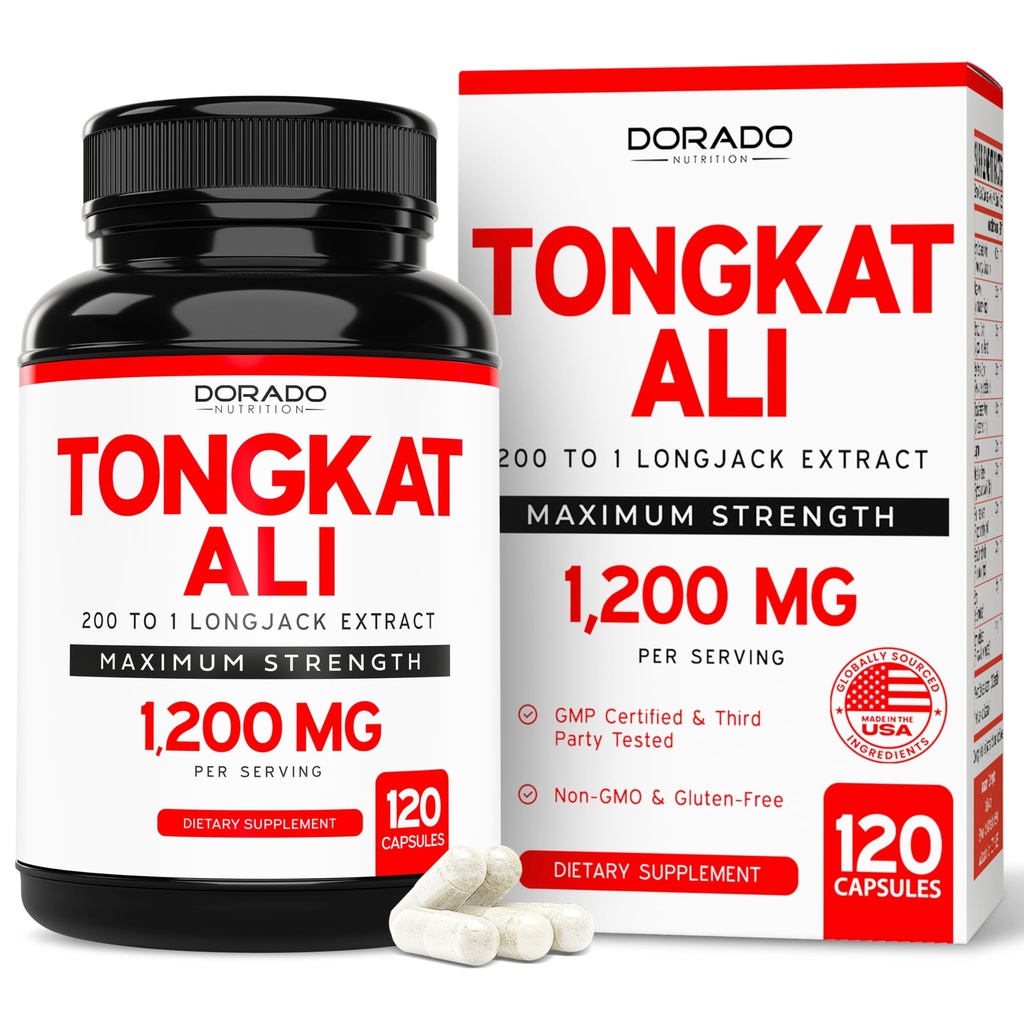 Tongkat Ali Para Homens 1200mg (200 a 1 Extract) - 120 Cápsulas - Suplemento Longjack - Suplemento Premium Tonkat-Ali - Força de suporte, unidade, desempenho atlético e massa muscular - Gluten Free & Non-GMO