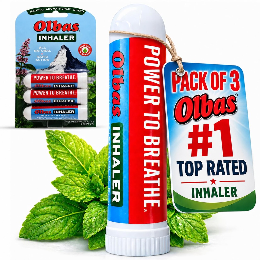 Olbas Nasal Relief Inhaler Aromatherapy/Aromatic Inhaler, 0,01 Oz, 3-Pack