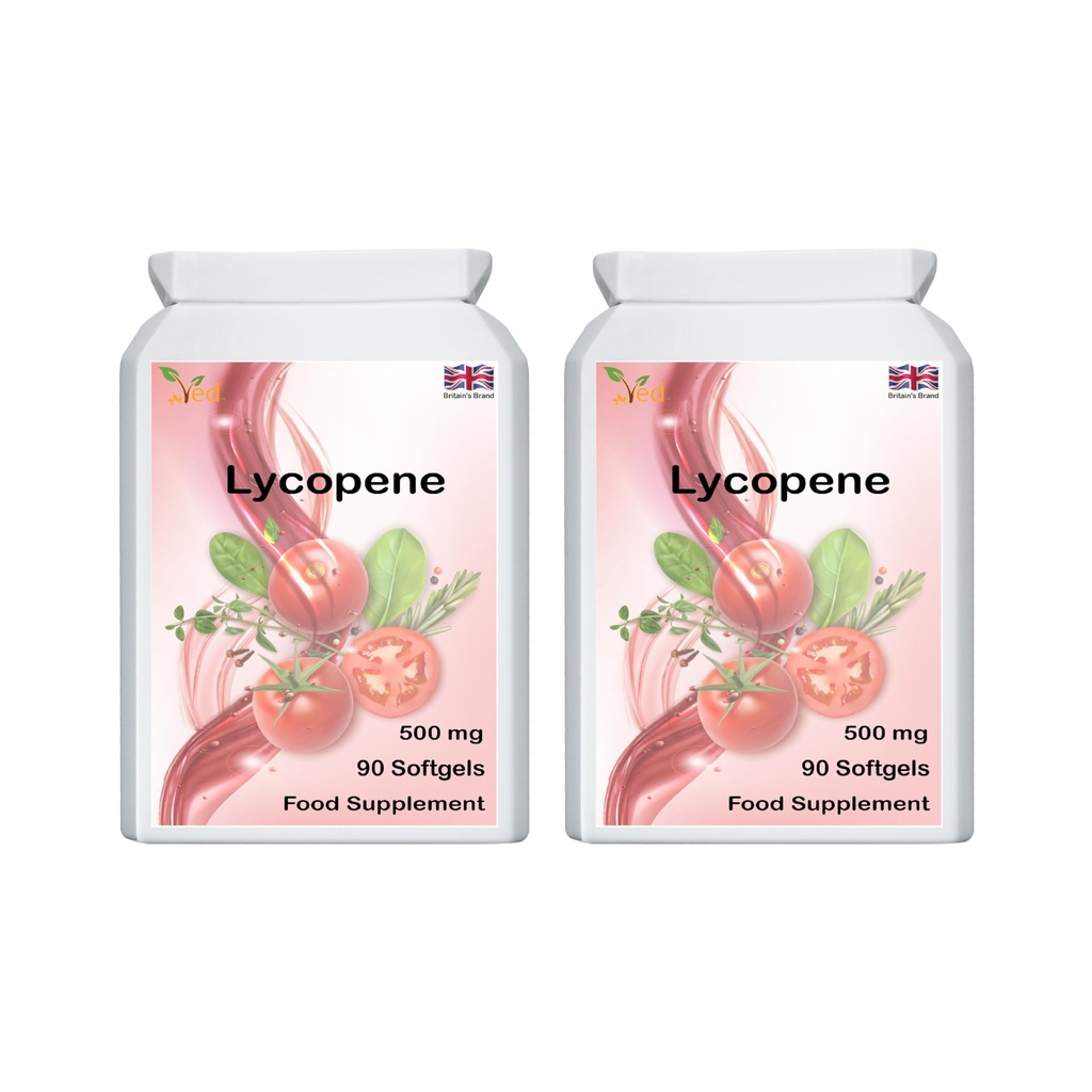 Ved Lycopene 500 mg □ 90 softgel, 6 Mês de Fornecimento. (Pacote de 2)