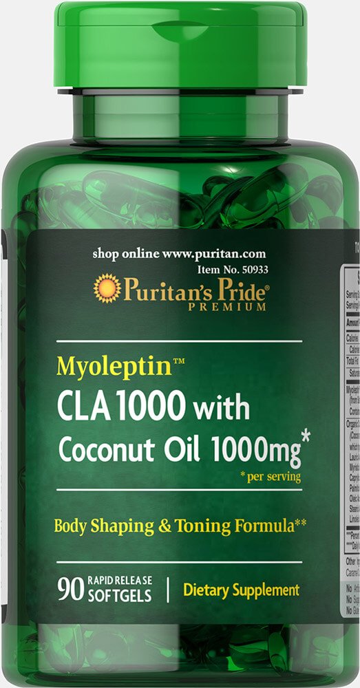 Orgulho de puritano Mioleptina CLA 1000 com óleo de coco-90 Softgels
