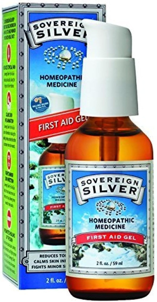 Gel de primeiros socorros de prata soberano - Medicina homeopática, 2 onças (59mL) - Esteja preparado para os pequenos misshaps da vida (Pacote de 2)