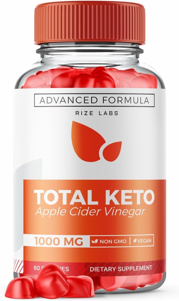 Laboratórios de rize Total Keto Apple Cider Vineger Gummies para perda de peso avançada, Keto Suplemento para perda de gordura do ventre, comentários Gummy, fórmula de força máxima, Gomitas (60 Gummies)