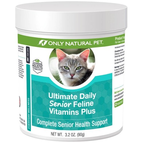 SOMENTE NATURAL PET Ultimate Daily Senior Feline Multivitamin w/Taurine & L-Lysine – Suplemento Nutricional Pó para Gatos Adultos e Idosos – Imune & Apoio Conjunto – Fórmula Vitamina Completa, 3,2 oz