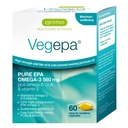 Igennus Vegepa Omega 3 Wild Fish Oil & Evening Primrose Oil Blend, 560 mg EPA Plus GLA, 60 pequenos Softgels