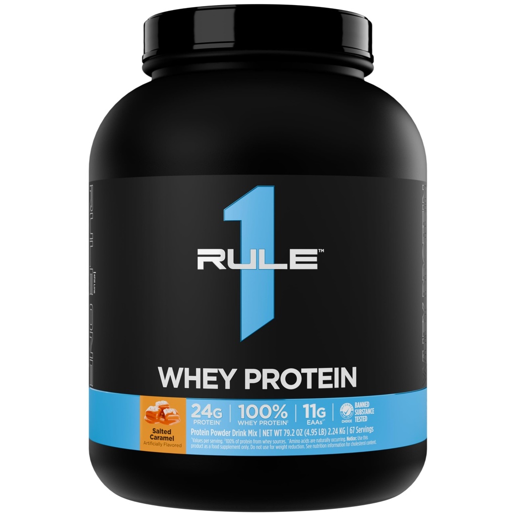 Regra 1 Whey Protein – 24g Fast-Acting Protein from All-Whey Sources with Naturalmente Occurring EAAs & BCAAs for Workout Recovery or Anytime Use (5 libras*, Salted Carmel)