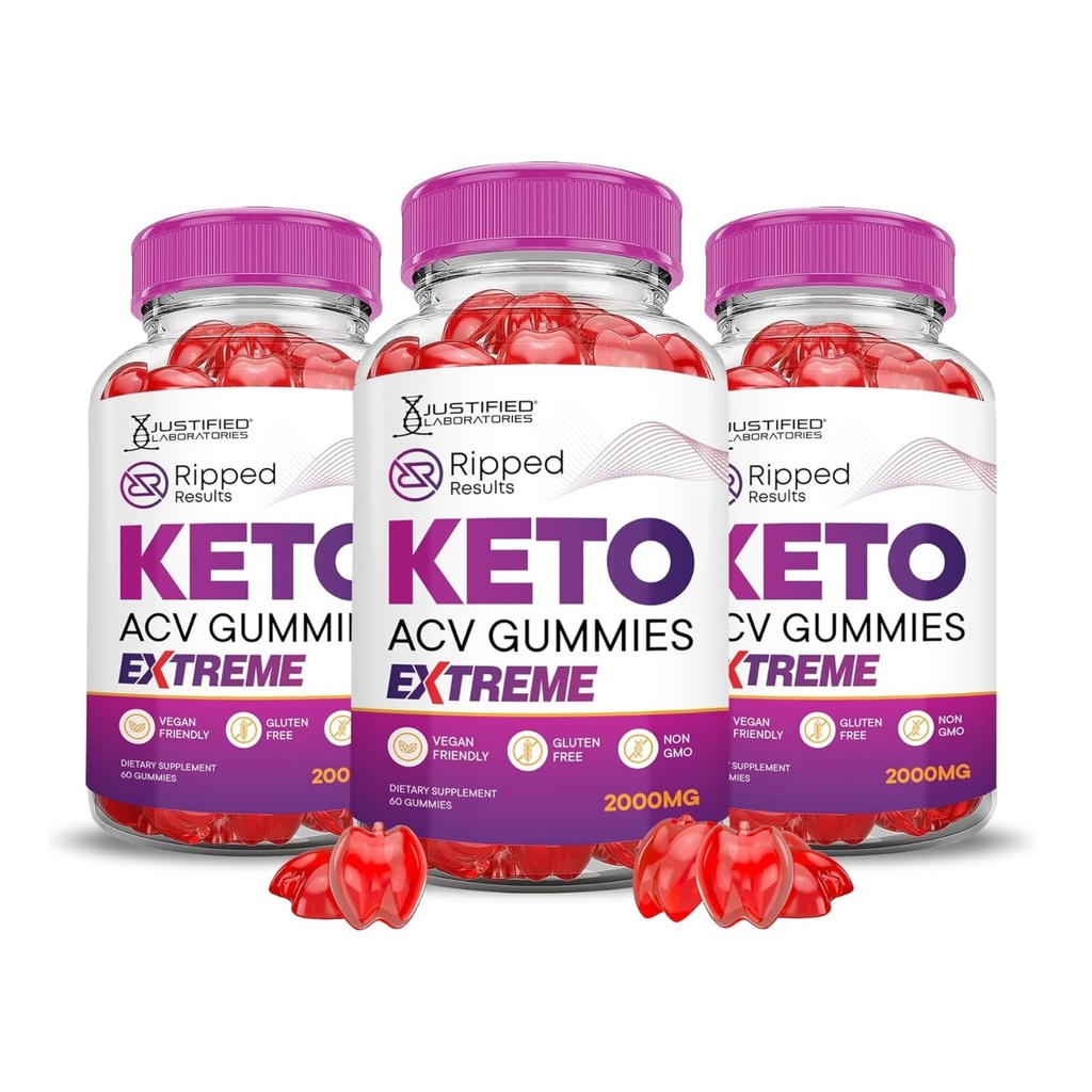 Laboratórios Justificados (3 Pacote Resultados Rasgados Keto ACV Gummies Extreme 2000MG Resultados Rasgados Formulados com Suco de beterraba de romã B12 Vegan Non GMO 180 Gummys