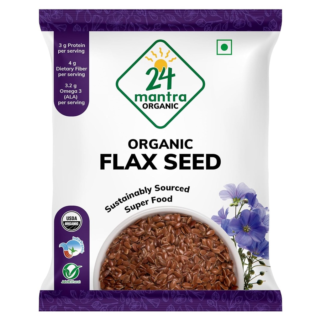 24 Sementes de Linho Orgânico Mantra USDA Certified Organic EU Certified Organic Pesticidas Grátis Adulteração Livre de Sódio - Pacote de 1 . .