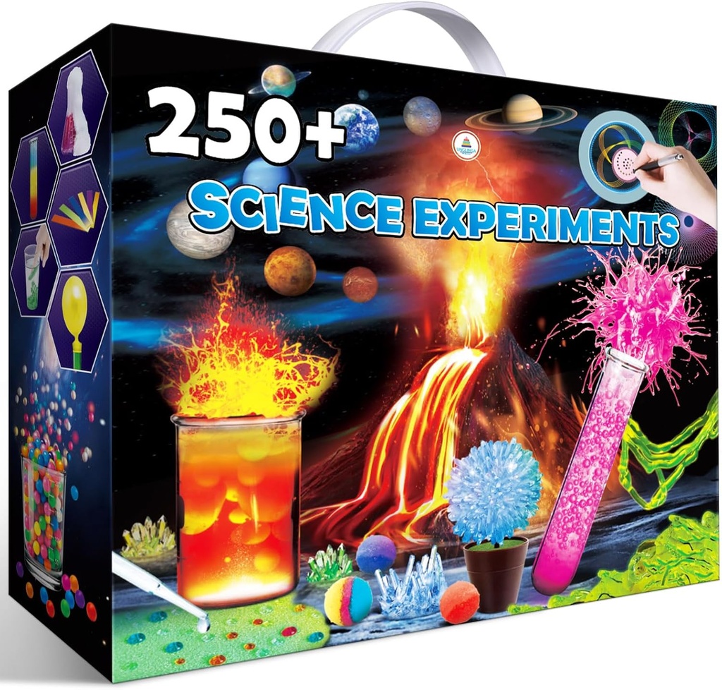 UNGLINGA 250+ Kits de experiências científicas para crianças, meninos meninas brinquedos presentes idéias de aniversário, conjunto de química, S.T.E.M. Atividades Projeto Educacional, Kit Cientista de Vulcões