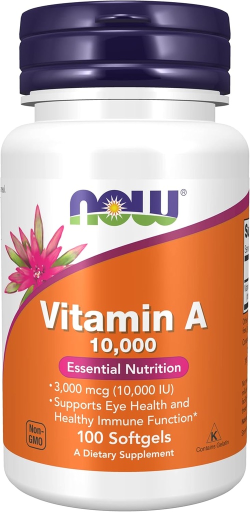 Vitamina A 10000 UI, 100 Sgels by Now Foods (Pacote de 3)