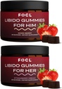 FOCL Feminino & Masculino Libido Booster Intimidade conjunto - 1 mês de fornecimento Libido Gummies para homens e mulheres com horny cabra Erva desejável, excitação, energia, resistência, desempenho, resistência, equilíbrio hormonal