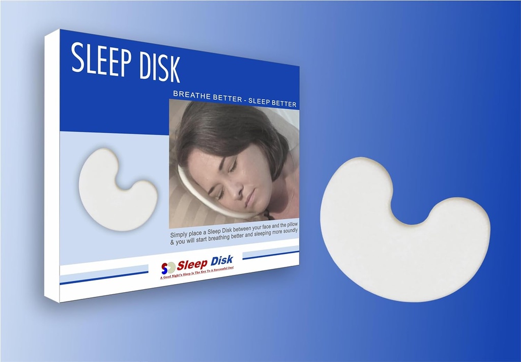 Sleep Disk by Dr. Organizer – Respire mais fácil e sono melhor com disco de espuma ergonômica – Reduz o ronco, aumenta o fluxo de ar, protege a pele e cílios – Ótimo para alergias e conforto à noite