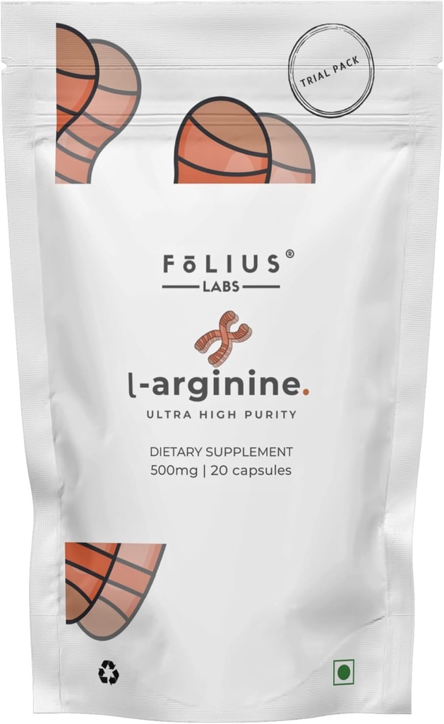 L-Arginina 1000mg Suplemento para Homens e Mulheres - Suporta Produção de Óxido Nítrico - Suporta Circulação de Sangue - Pre Treino Amino Acid Suplemento (10 Dias Trial Pack)