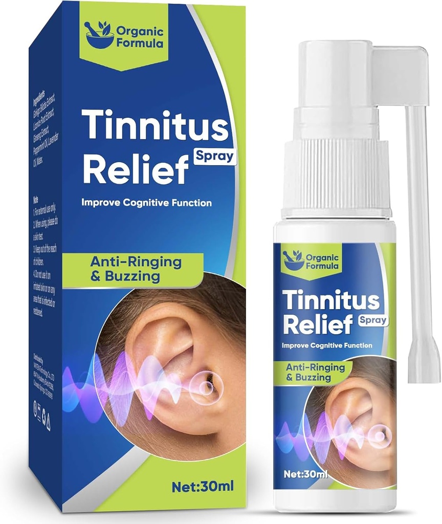 TUHIMO Tinnitus Rëliëf para orelhas de toque, spray de tratamento de zumbido eficaz natural, 30ml-azul