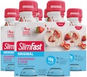 SlimFast Replacement Shake, Original Morangos & Creme, 10g de pronto para beber proteína para perda de peso, 11 Fl. Oz garrafa, 4 contagem (Pacote de 3) (Pacote de Maio Vary)