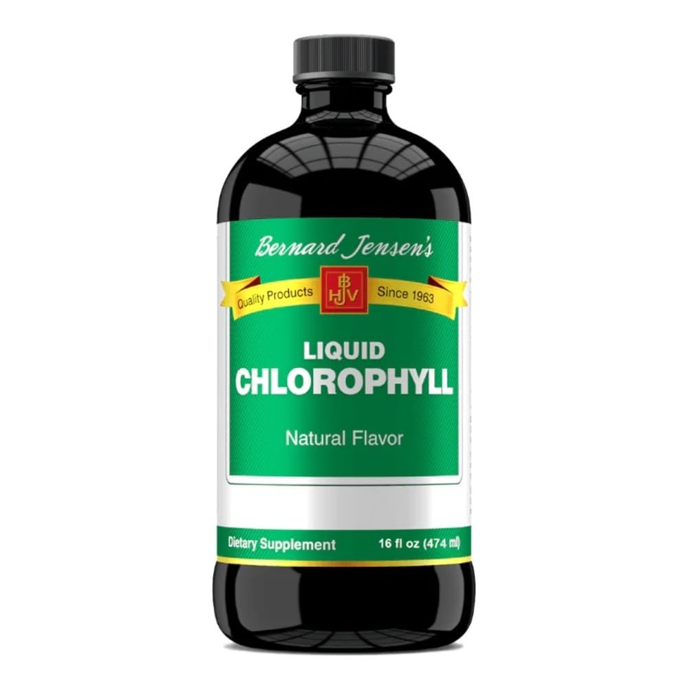 Suplemento líquido 100% puro natural do clorofila de Bernard Jensen , promove alcalina Ph , ajuda a limpar o sangue , 16 Onça de fluido (474 ml)