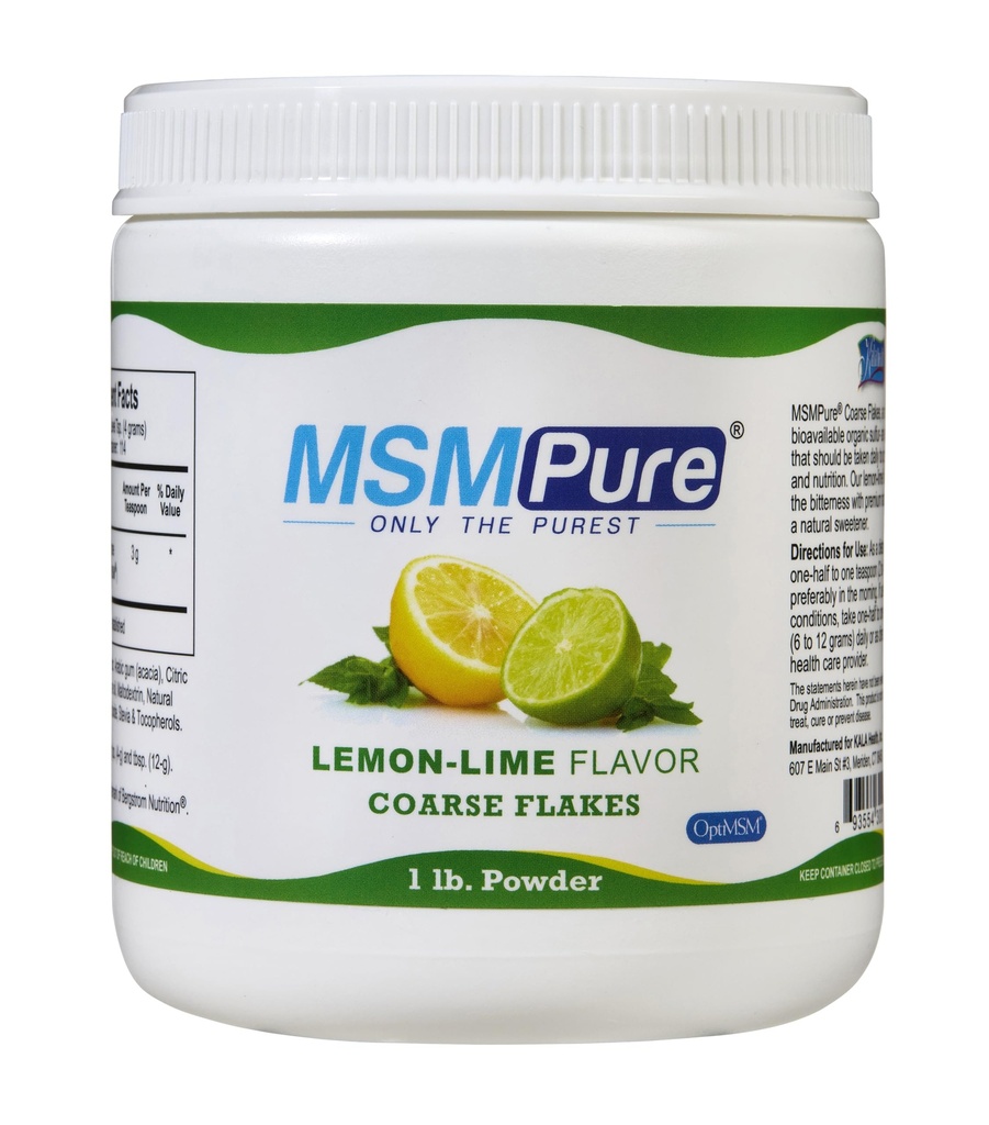 KALA SAÚDE MSMPure Limão Flakes de pó Flocos de limão com sabor de HSH – US-Made HSH para a saúde conjunta, aparência da pele, e Hair & Nail Support – 1 lb, Enxofre Orgânico
