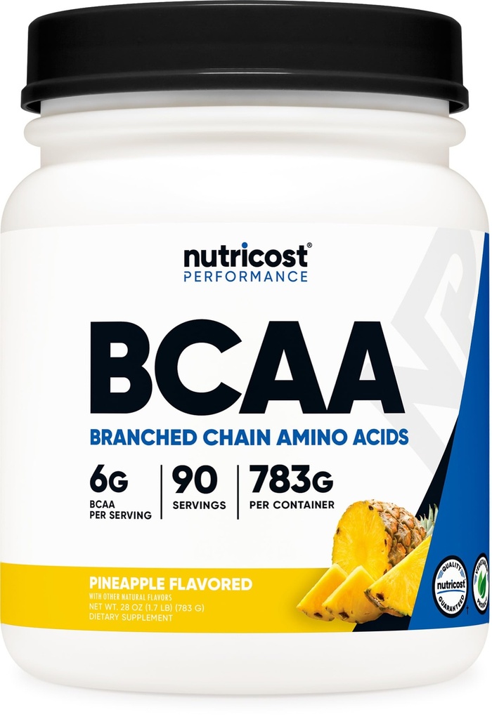 Nutricost BCAA Pó (Pineapple, 90 Servings) - Razão ideal de 2:1:1:1