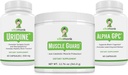 VitaMonk Muscle Guard & Alpha GPC Uridina Stack Bundle, HMB, EAA, Vitamina D, Magnésio e Suporte ao Cérebro para Foco, Claridade e Crescimento Músculo