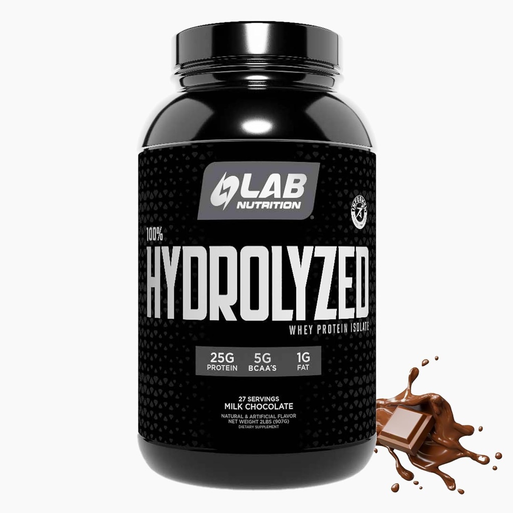 100% hidrolisado Whey Protein Isolate (2 libras, chocolate sabor) 25gr de proteína, construir músculo, crescimento muscular magra, fácil digestão, sem glúten, livre de lactose, rápida absorção.