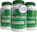 Pacote de reforço de metabolismo de glicose saudável com GlucoPro Max, ácido lipoico alfa e multivitamina ultra-bética