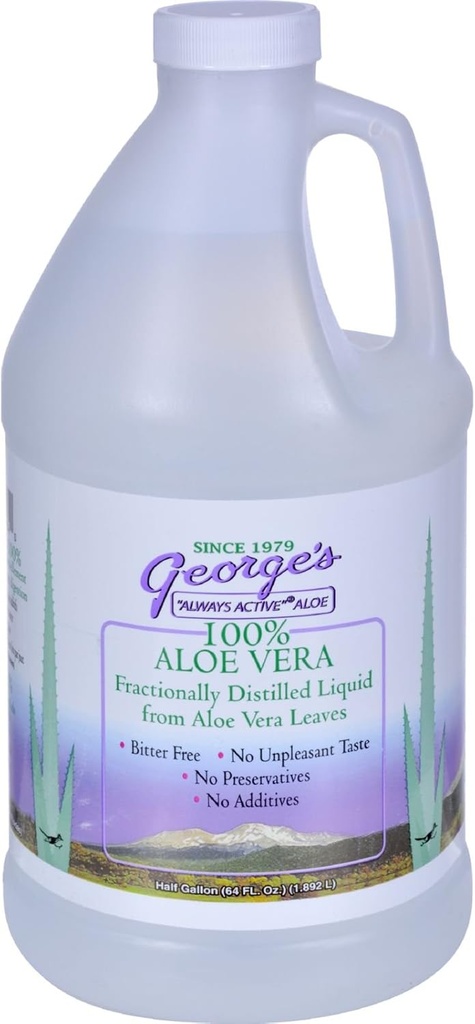 Georges Aloe Vera - Líquido destilado fractionalmente - Sem conservantes - 64 fl oz (Pacote de 4)