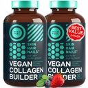 Vegan Collagen Booster Tablets - Cruelty-Free Vegan Collagen Supplements - Biotina, Superalimento orgânico, Vitaminas de colágeno à base de plantas para a pele, Cabelo, unhas - 2-Pack, 60 pílulas vegetarianas do colágeno