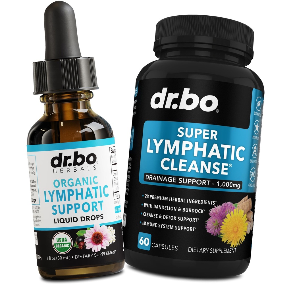 Drenagem Linfática Suplementos Drenagens & Comprimidos - Suporte Linfográfico Orgânico Drops Liquid Cleanse Cápsulas com Echinacea, Ginger, Dandelion, Red Root Supplement Lymph Node Detox Cleanse System Drenagem