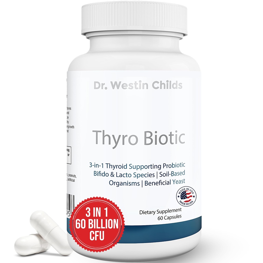 Dr. Westin Childs Thyro Biotic - Probiótico para as mulheres - Apoiar a tireóide, Saúde Digestiva e Hormônios - Saccharomyces boulardii, Bacillus coagulans, lactobacillus & bifido 60 Bilhões UFC