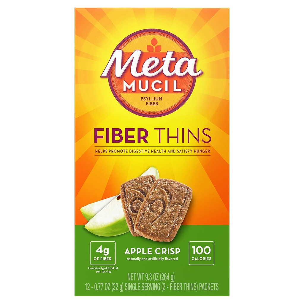 Metamucil Fiber Wafers Apple Crisp 24 Cada (Pacote de 2)