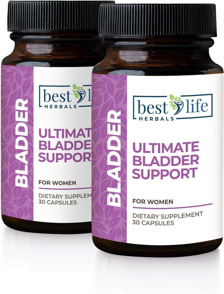 Melhor vida ervas Ultimate Bladder feminino suporte e suplemento de controle para incontinência, vazamento e bexiga hiperativa - 2 garrafas