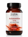 Zatik Naturals - Astaxantina 12mg com semente negra orgânica, Antioxidante, 90 Vegan Softgels