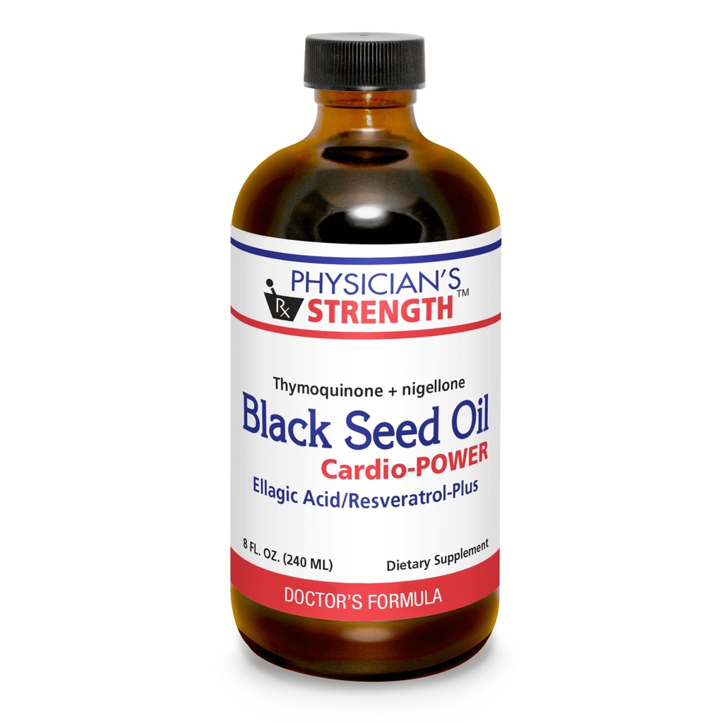 Força do médico Black Seed Cardio-Power - 8 fl oz - Ácido Elágico / Resveratrol-Plus - Suporta melhor saúde - Não-GMO - 48 Servings