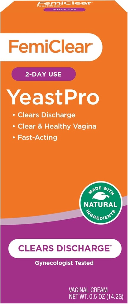 Creme FemiClear LevesoPro, Limpa a descarga, Fast-Actioning, Feito com ingredientes naturais, Ginecologista testado, 0,5 oz Creme