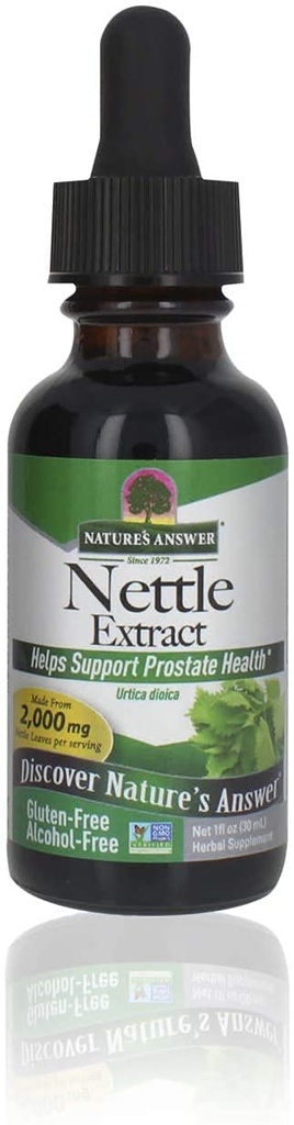 Resposta da natureza Nettle Leaf 1oz Extrato □ Suppot de próstata □ Suplemento de ervas de folha verde escura concentrada □ Não-GMO, Kosher, Gluten-free, & Alcohol-free