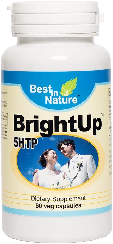 BrightUpTM-5 HTP - Suplemento de suporte de humor saudável com Griffonia simplicifolia Extract, O Metabolito Intermediário Entre o Aminoácido L-triptofano e Serotonina.