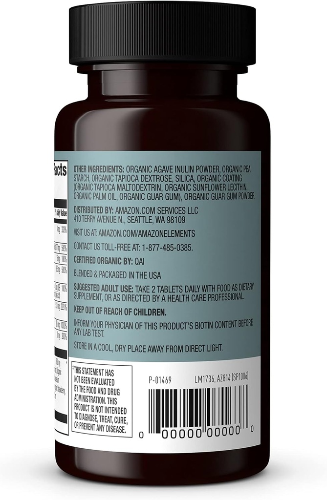 Elementos Organic Whole Food B Complex, 60 comprimidos (Pacote de 2)