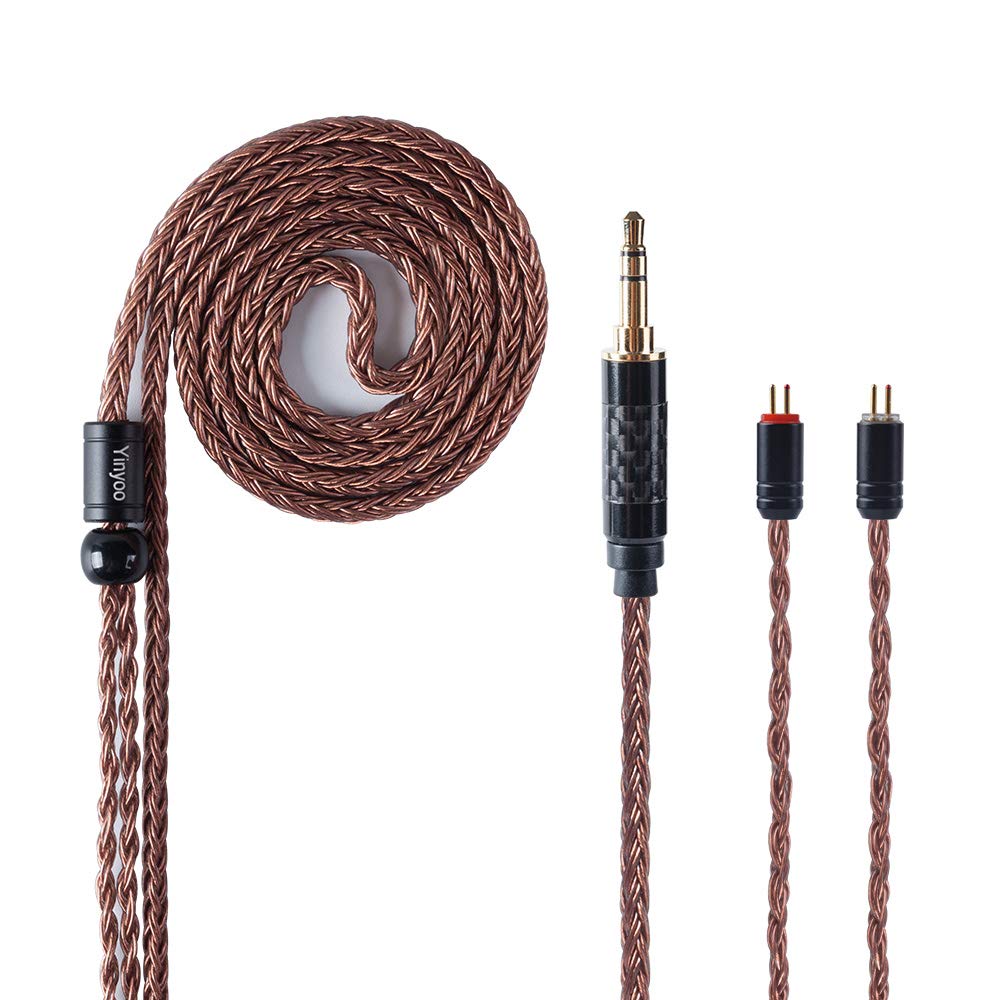 YINYOO Cabo de substituição de fone de ouvido 16 núcleos Cabo de cabo de cobre de cristal único para kz zst zs10-pro zsn-pro-x edx-pro zs10-pro-x dqs cca CRA c10 c12(2pins, 3,5mm Jack)