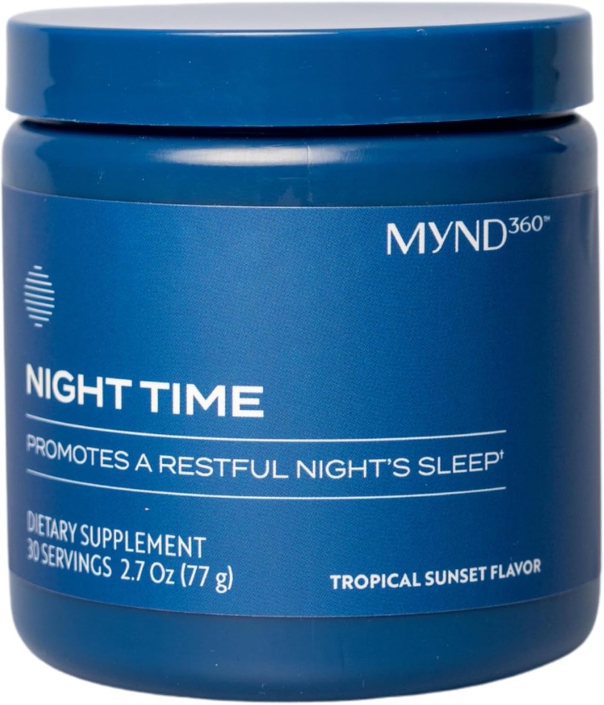 Nu Skin MYND360 Night Time Sleep Aid □ Magnésio e Melatonina Sleep Supplement □ Magnésio Citrato de Pó Promove o repouso do sono □ Suplemento de magnésio não-habitante