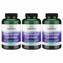 Lactato de Magnésio de Swanson - Suplemento mineral que promove apoio à saúde muscular e óssea - Forma Mineral de Lactato Livre de Lactose para Absorção Gentil - (120 cápsulas, 84mg cada) 3 embalagens