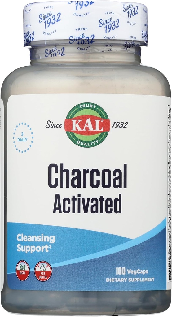 KAL Charcoal, 280 mg, 100 Cápsulas